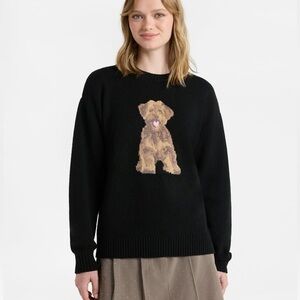 No Boundaries Black Puppy Dog Crewneck Sweater
